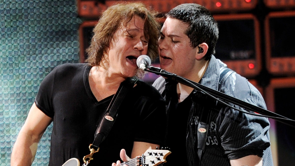 Wolfgang and Eddie Van Halen on stage together