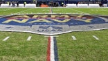 A view of the logo on the field prior to the 123rd playing of the Army Navy game on December 10, 2022 at Lincoln Financial Field in Philadelphia, PA.