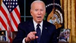 US President Joe Biden delivers a prime-time address to the nation in the Oval Office of the White House in Washington, DC, US, on Thursday, Oct. 19, 2023. Biden directly appealed to the American people to support funding for Israel and Ukraines war efforts, warning that Hamas and Russian President Vladimir Putin pose parallel threats to US democracy.