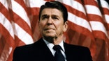 Ronald Reagan with flag