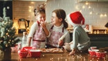 mother and children baking