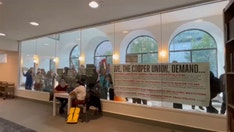 NYC college's Jewish students seen locked inside library as anti-Israel protest moves through building