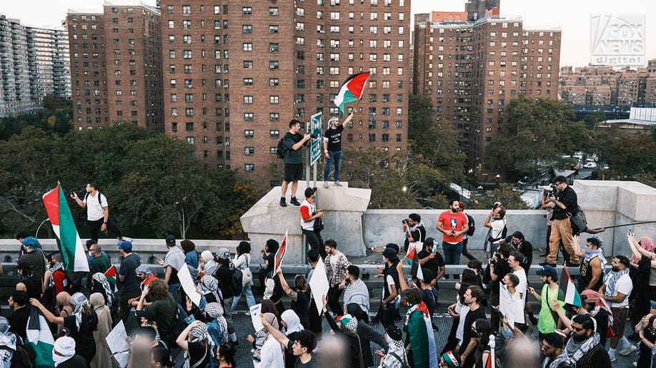 Pro-Palestinian Protesters Scale Part Of Brooklyn Bridge, Force ...