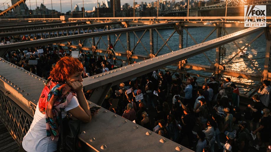 Pro-Palestinian Protesters Scale Part Of Brooklyn Bridge, Force ...