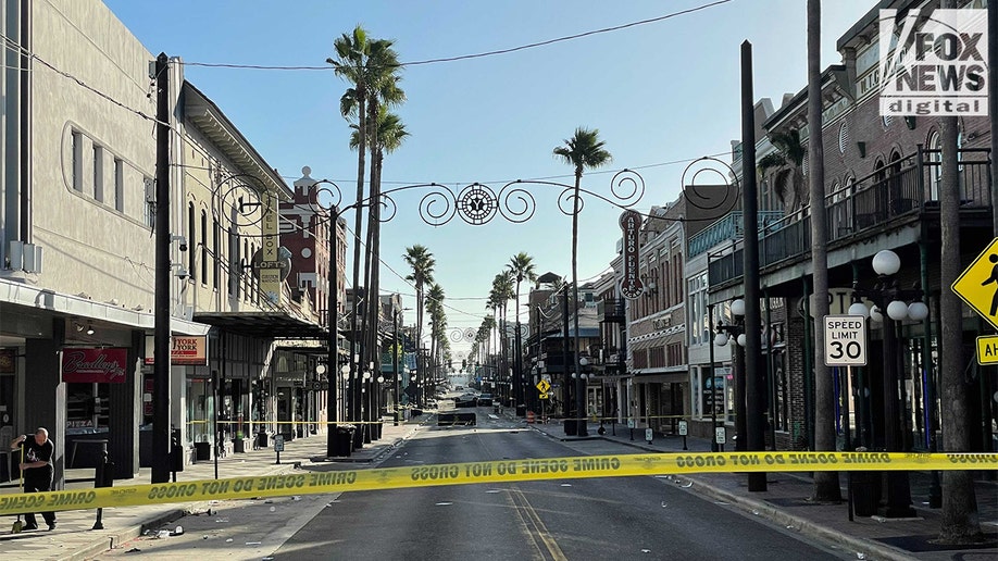 police tape across street in Ybor