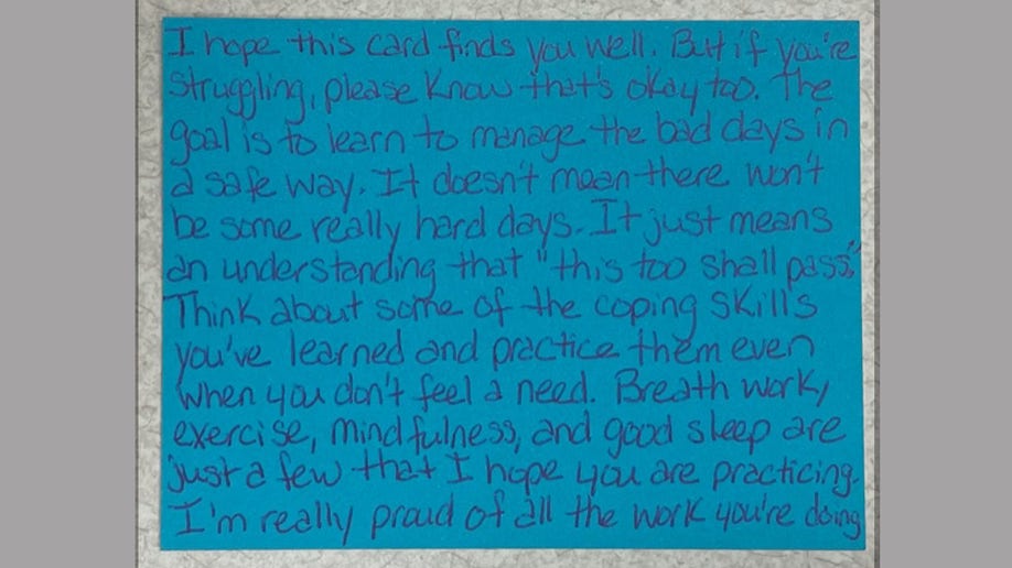 A note from a social worker to a teenager