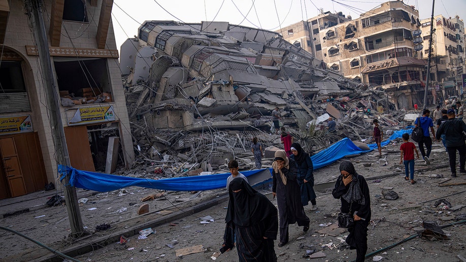 rubble of a building in Gaza