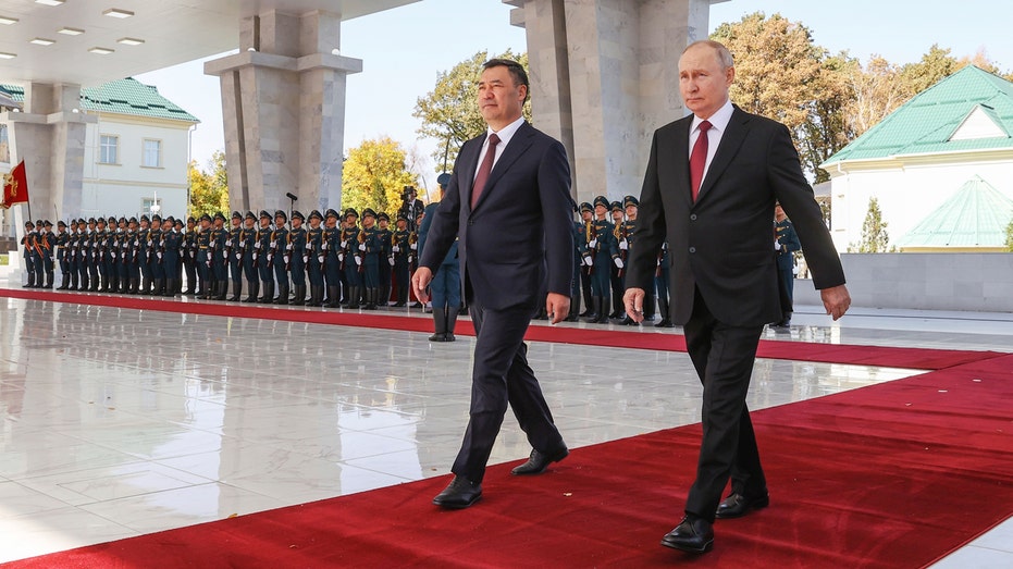 Russian President Putin arrives in Kyrgyzstan on rare trip abroad