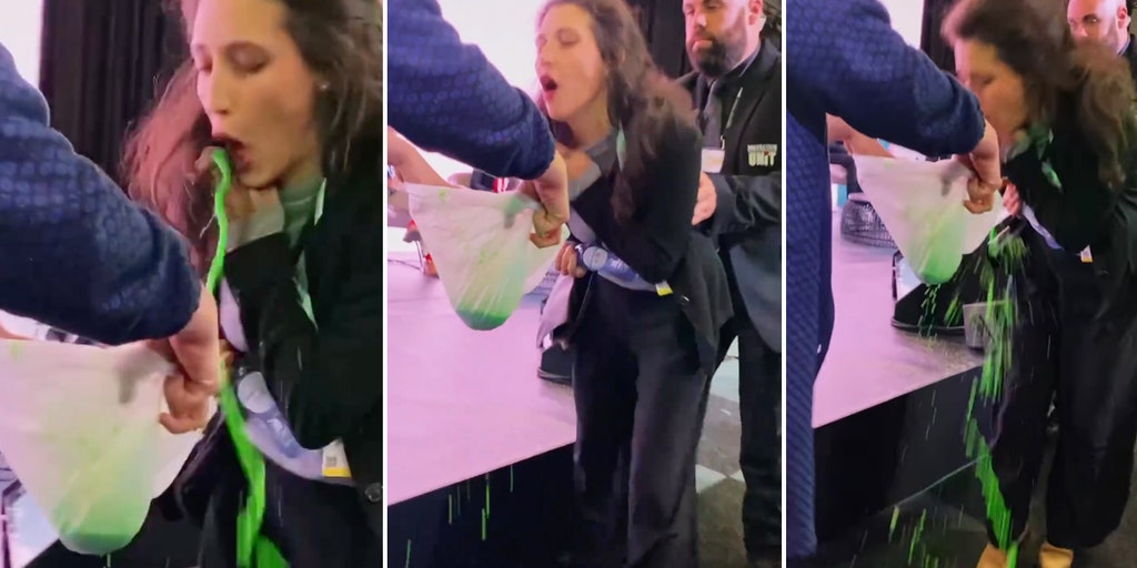 Climate activist disrupts ritzy EU conference with messy green goo vomit demonstration - Vimarsana News