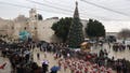 People attend Christmas celebrations around Church of the Nativity in Bethlehem, West Bank on January 06, 2023. Domestic and foreign visitors gather around the Church of the Nativity, where Jesus is believed to have been born, participated in Christmas ceremony and the mass.