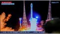 SEOUL, SOUTH KOREA - 2023/11/22: A TV news screen at Seoul's Yongsan Railway Station shows a report that North Korea's reconnaissance satellite, its third attempted launch this year, has entered orbit. North Korea successfully placed a reconnaissance satellite into orbit on November 21 and said it would launch several more satellites "in a short period of time" to secure reconnaissance capabilities for South Korea. The Korean Central News Agency announced that the reconnaissance satellite Manrigyeong-1 was launched aboard the new Chollima-1 rocket from the Dongchang-ri launch site on the west coast at 10:42 p.m. on November 21.