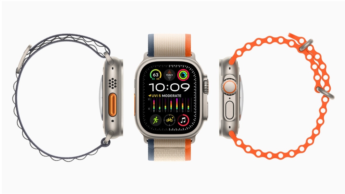 Apple Watch with the fitness app open.