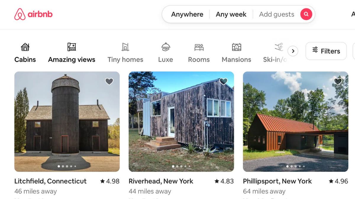 Screenshot of the AirBnB app.