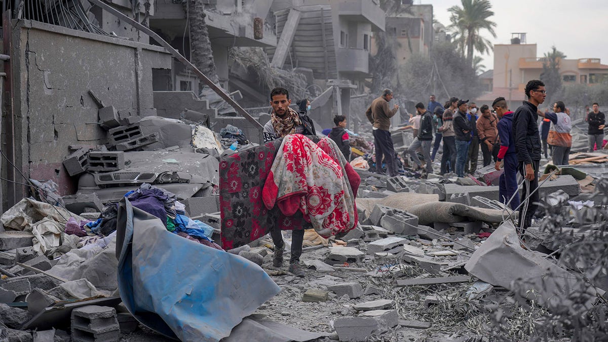 Aftermath of Israeli airstrike on Gaza Strip