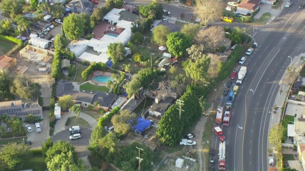 Aerial view of LA neighborhood