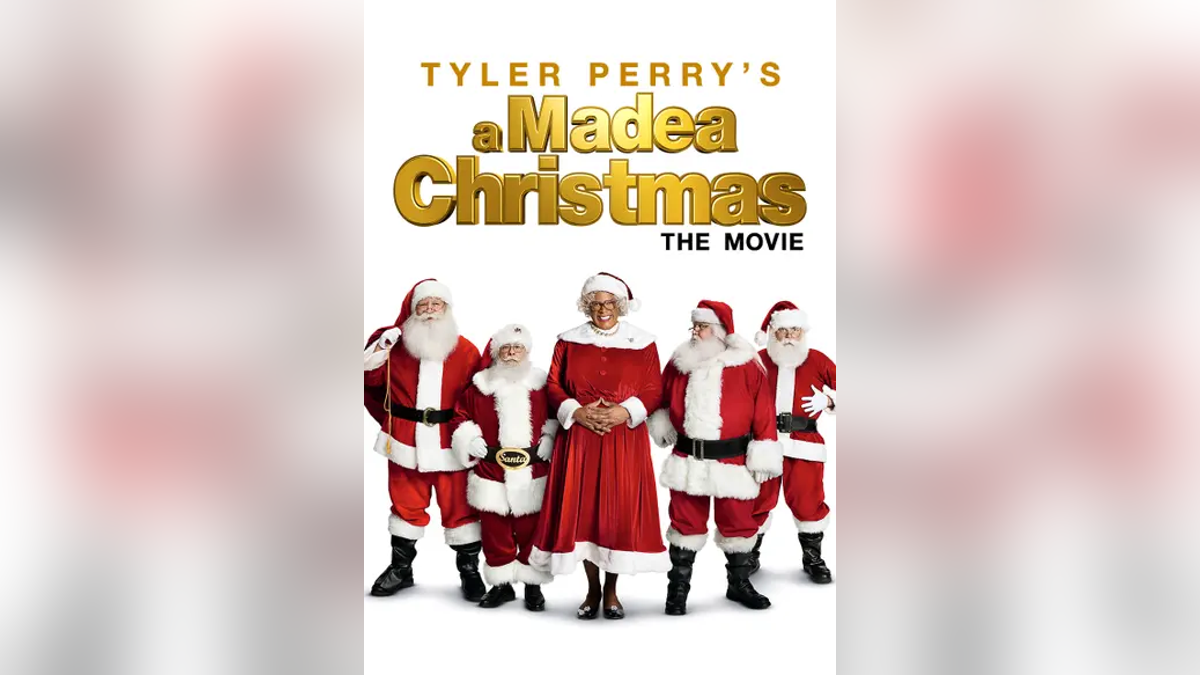 Cover of A Madea Christmas with people dressed as Santa
