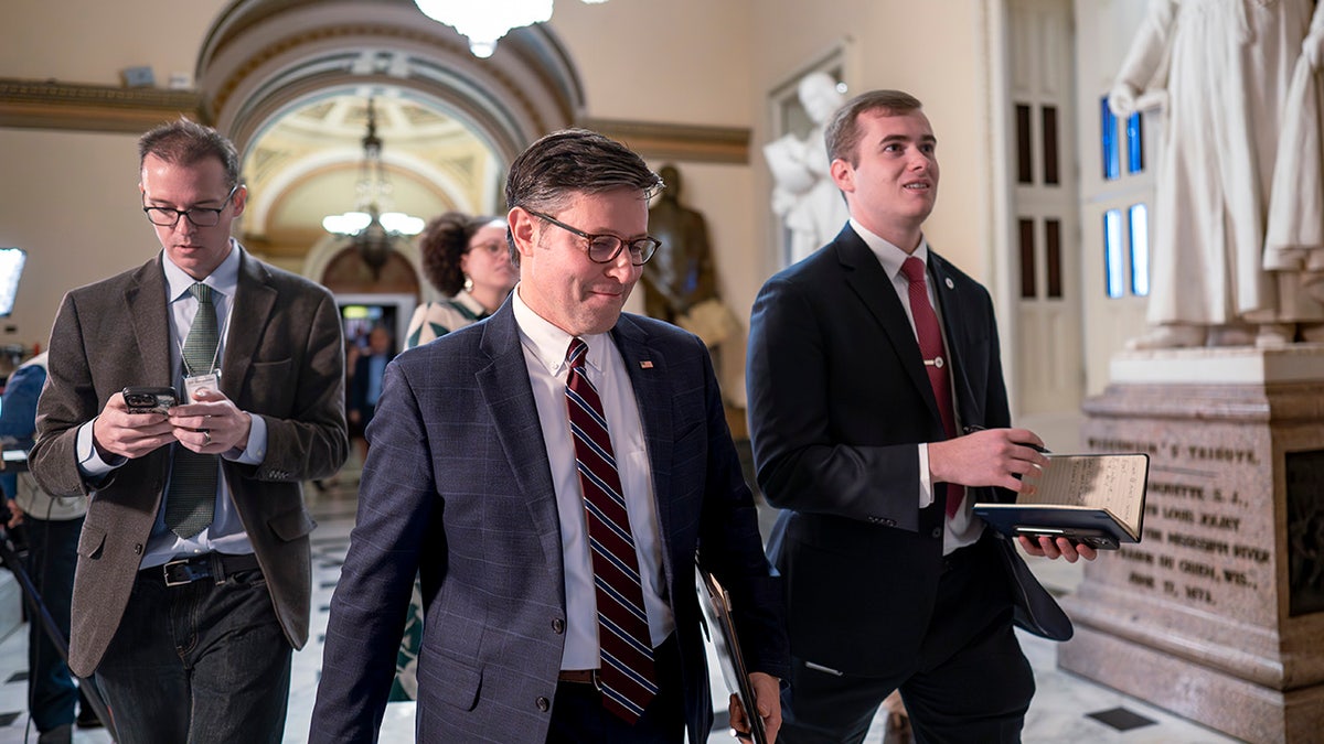 Johnson walks Capitol Hill