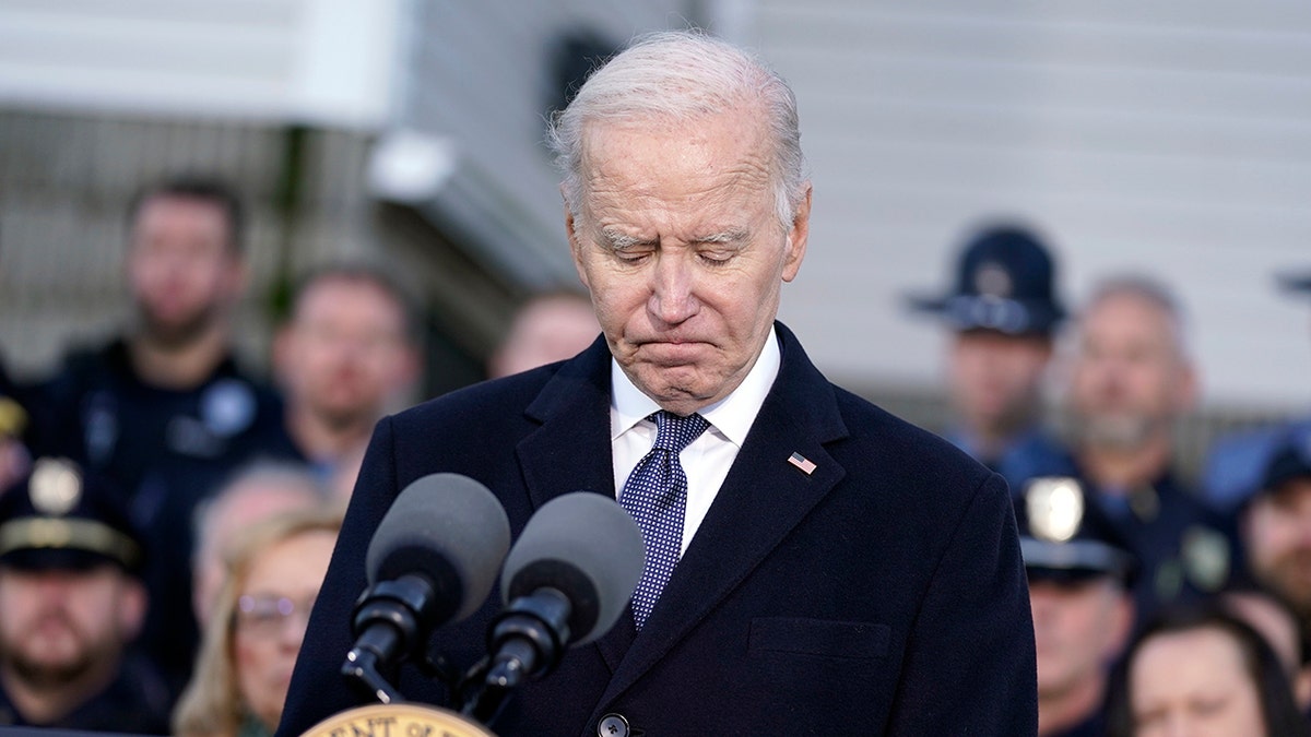 Biden looking down