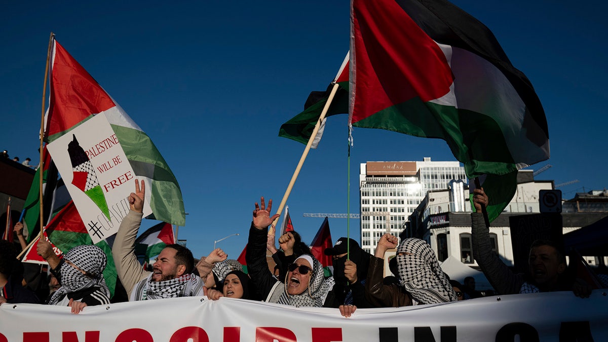 اوٹاوا میں فلسطینیوں کے حامی مظاہرین