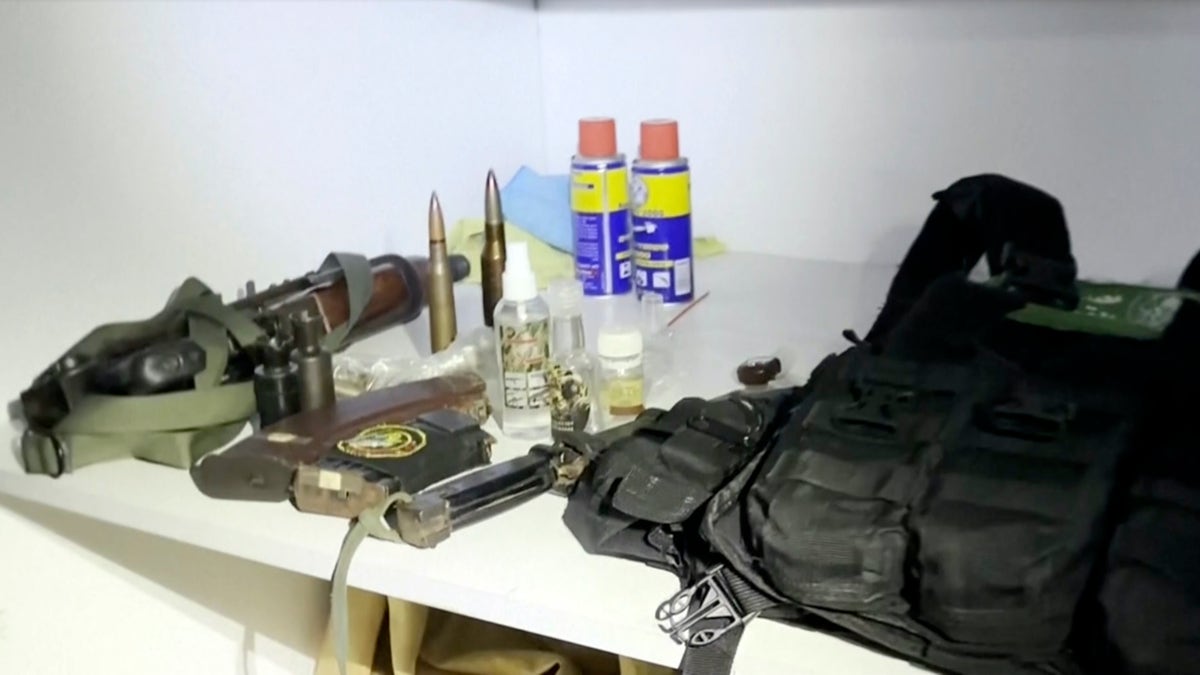 A cache of weapons inside a Gaza hospital