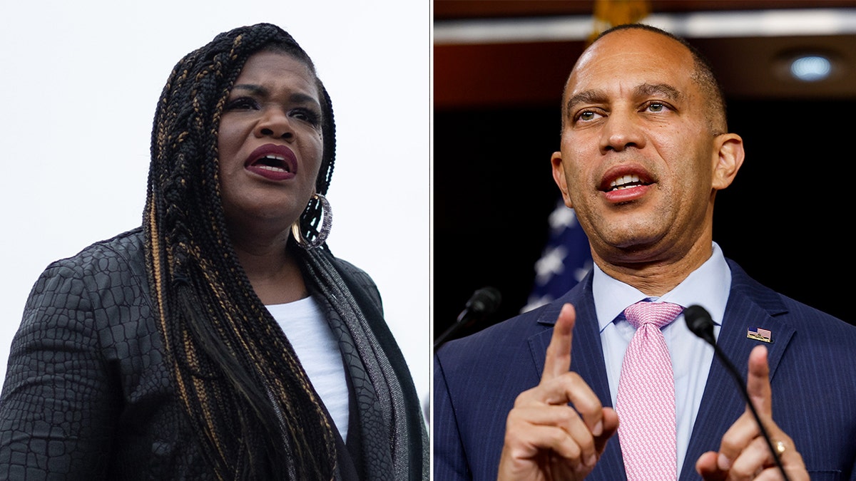 Cori Bush and Hakeem Jeffries