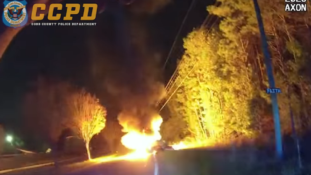 Cobb County Georgia burning vehicle rescue