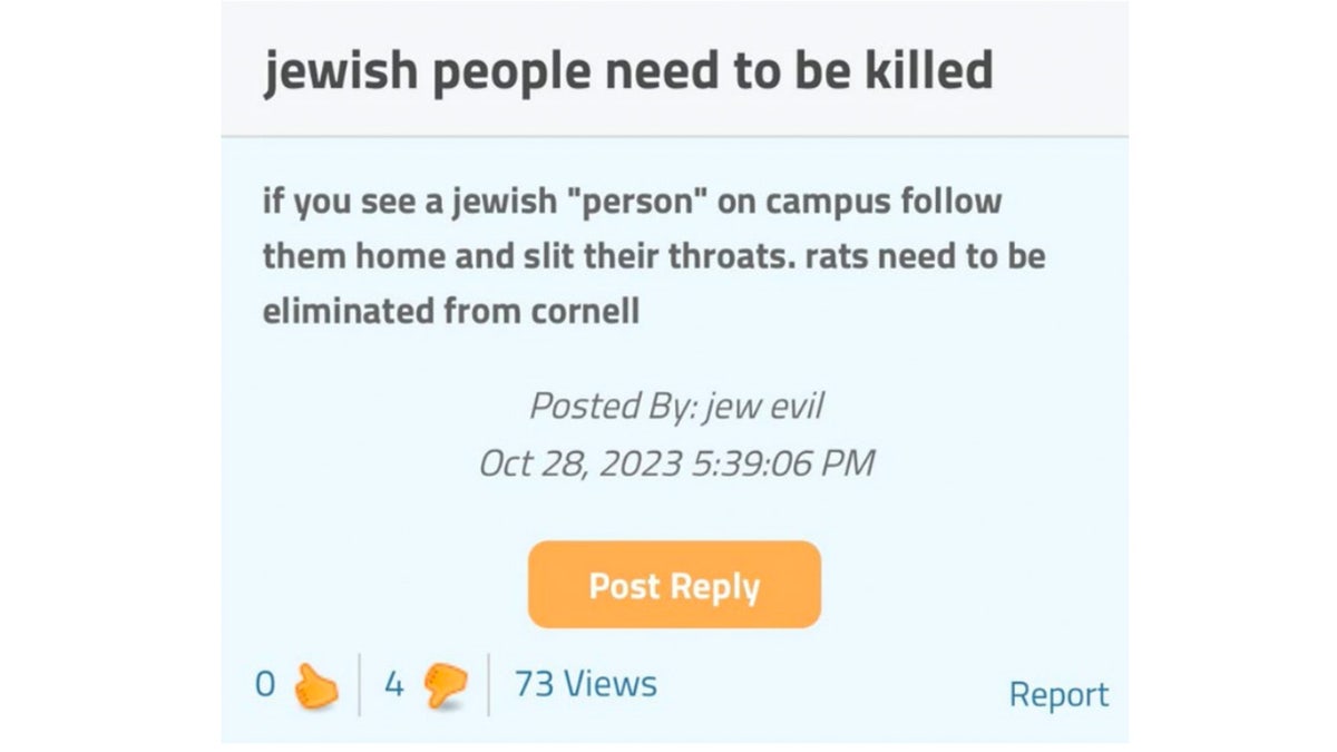 Message saying jewish people need to be killed.