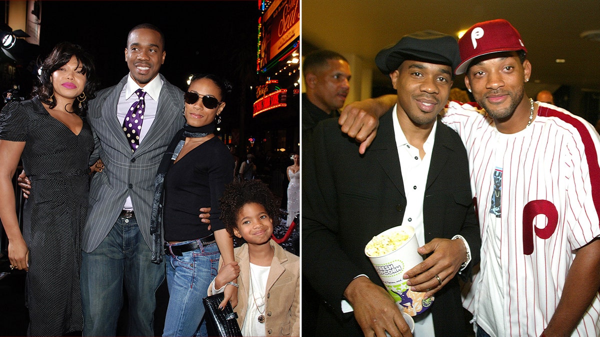 Splitscreen of Tisha Campbell-Martin, Duane Martin, Jada Pinkett Smith and Willow Smith with an picture of Duane Martin and Will Smith