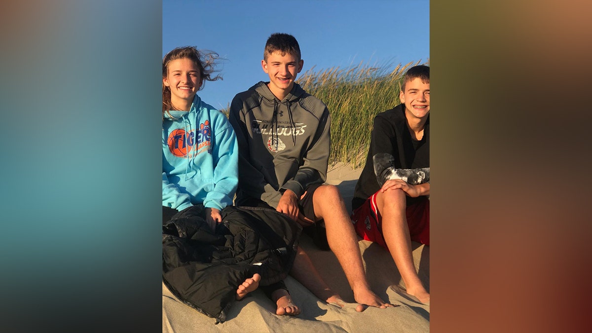 Chapin triplets on beach