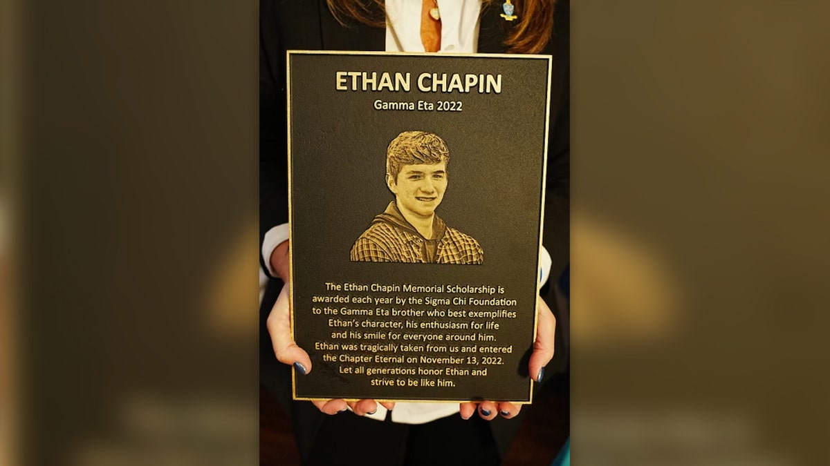 Ethan Chapin plaque
