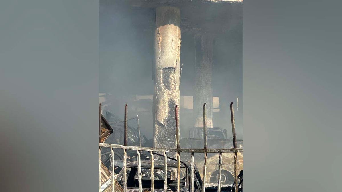 Fire damage in downtown Los Angeles 