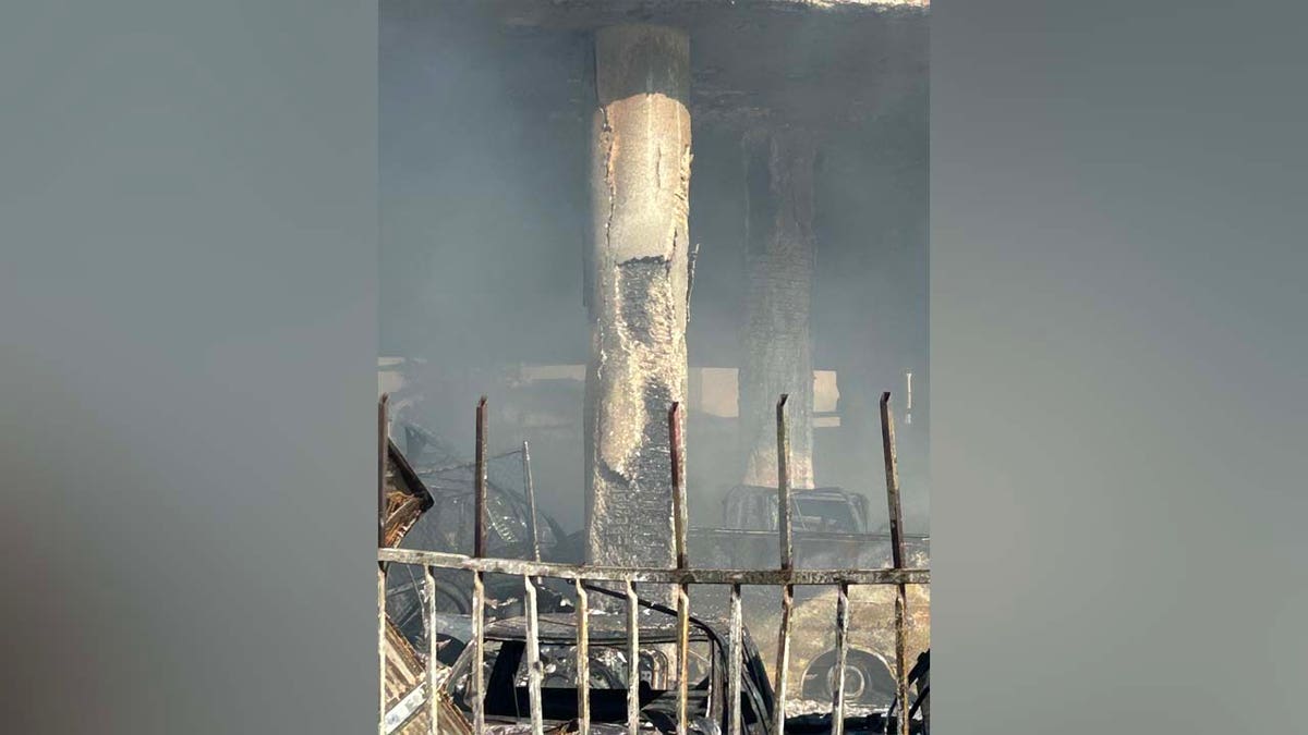 Fire damage in downtown Los Angeles