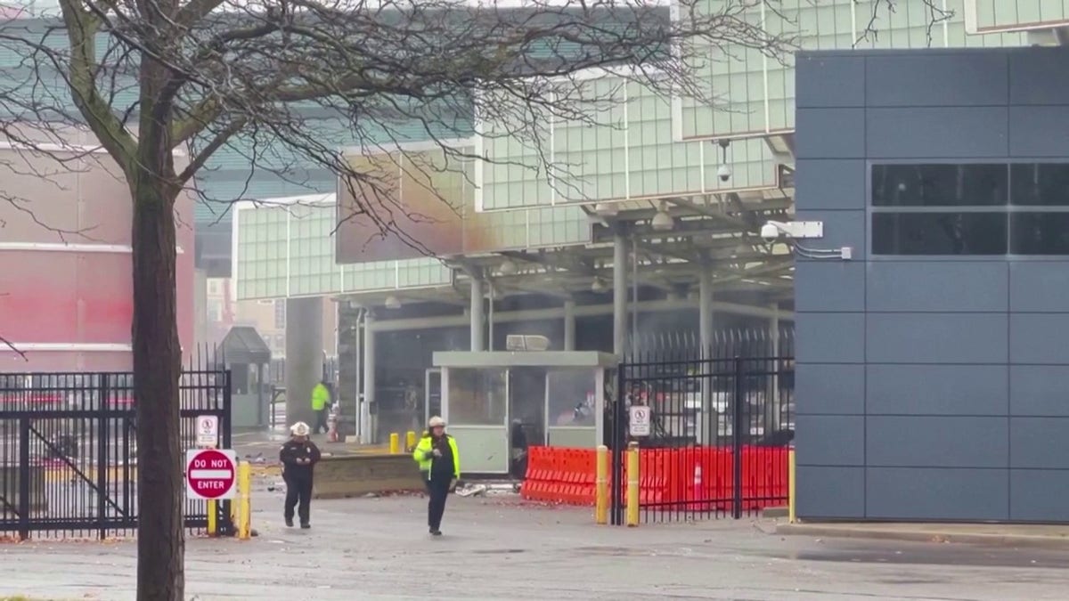 Law enforcement on the scene of an explosion at Rainbow bridge