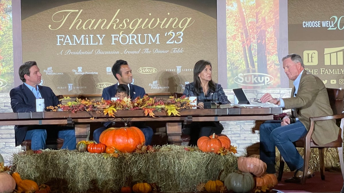 DeSantis, Ramaswamy, and Haley share personal stories at Iowa evangelical forum