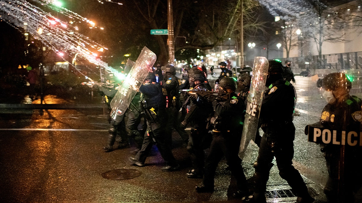 Fireworks attack Portland police