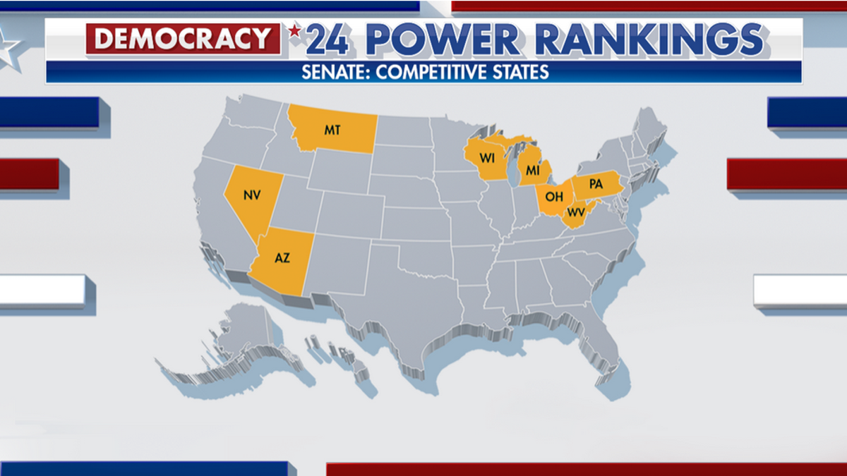 The Fox News Power Rankings for 2024 Senate races.