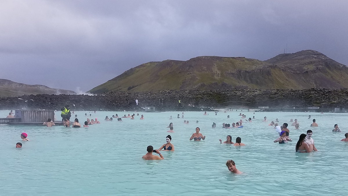 People at Blue Lagoon geothermal spa