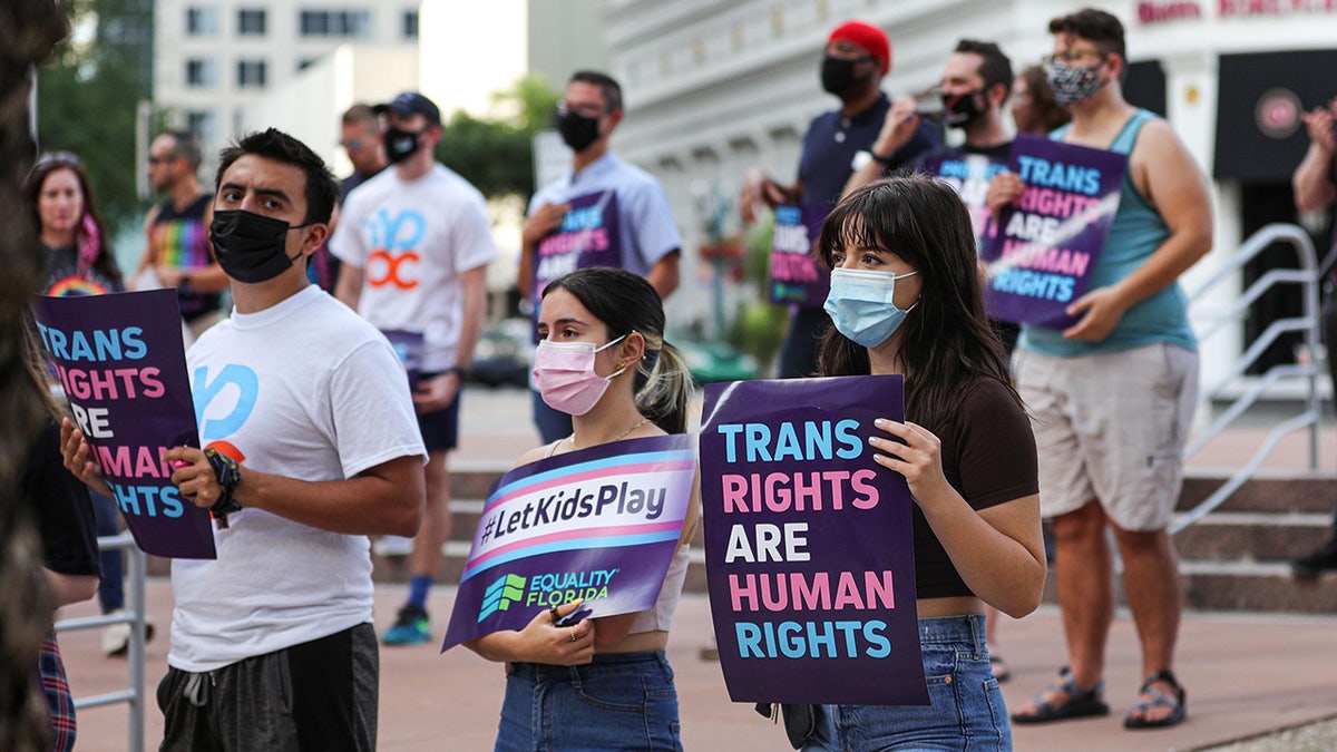 Pro-transgender protesters in Orlando