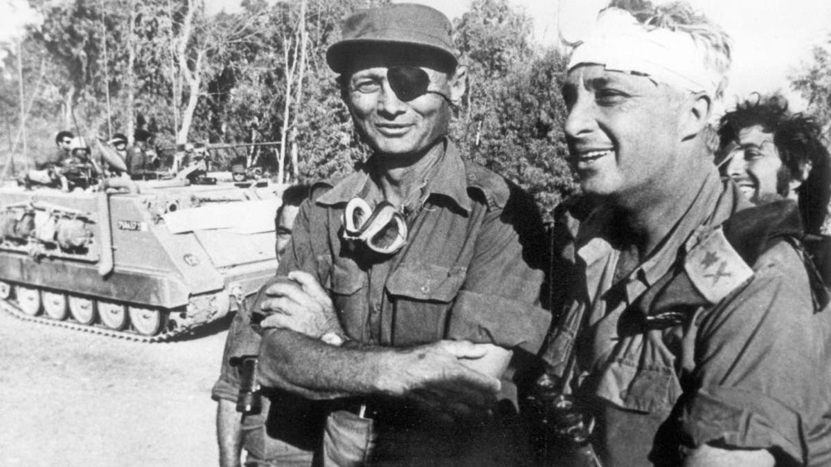 General Moshe Dayan and Ariel Sharon