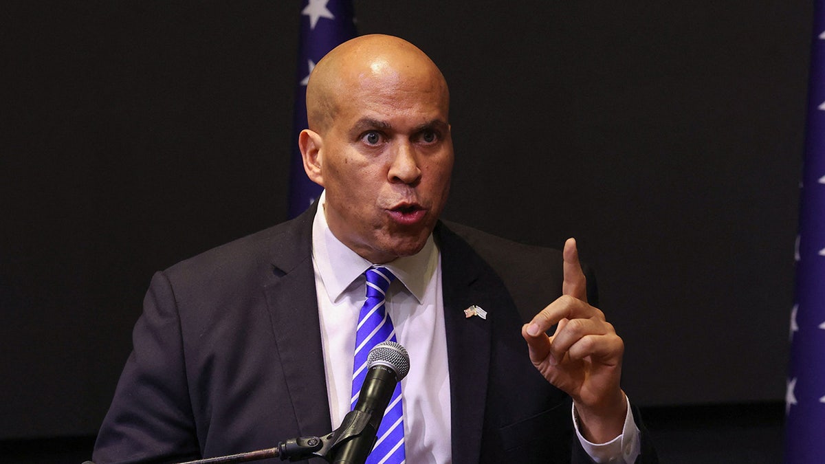 Booker gives remarks on Israel