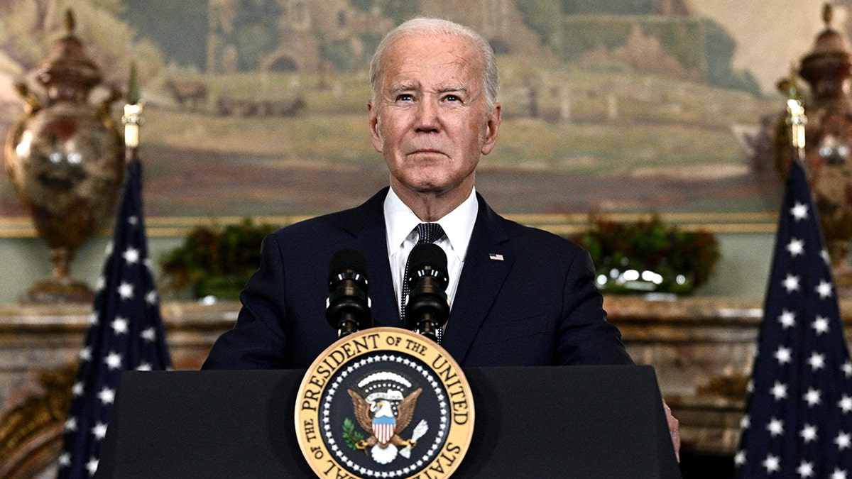 Joe Biden behind a podium