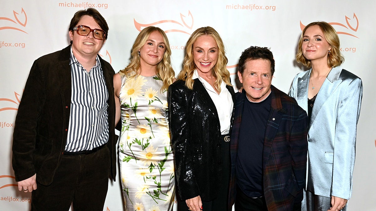 A photo of Michael J. Fox and family