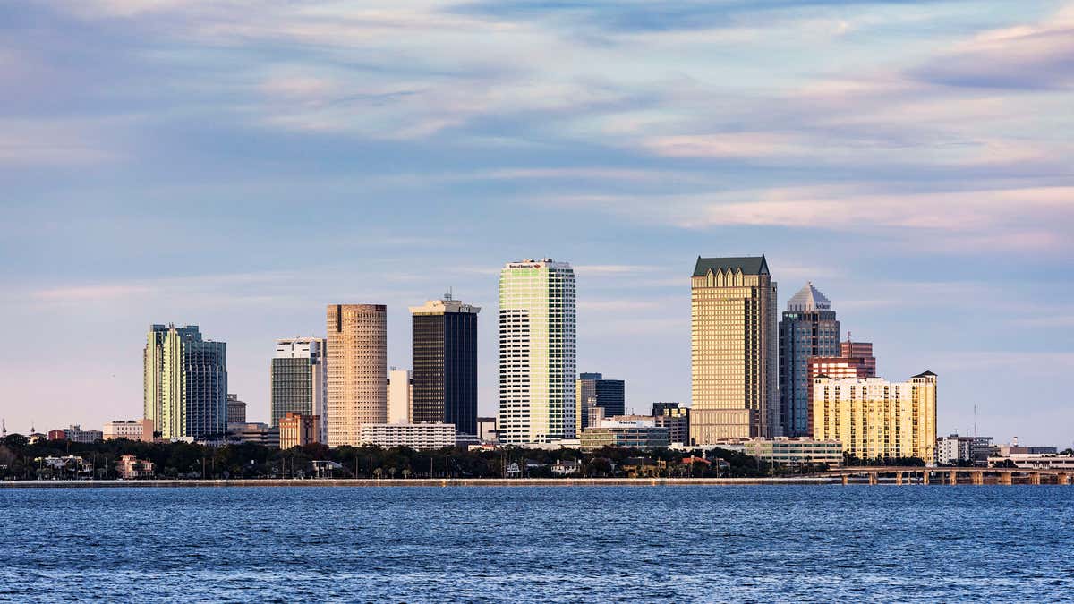 A view of Tampa over the Hillsborough Bay
