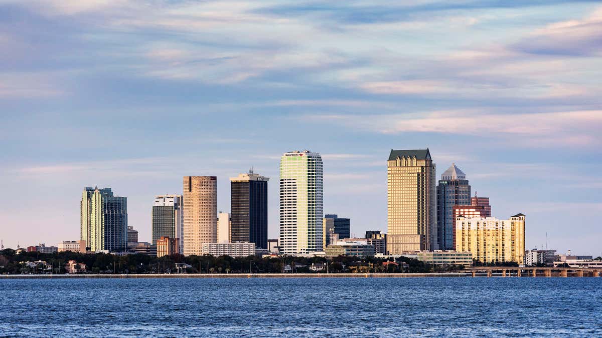 A view of Tampa over the Hillsborough Bay