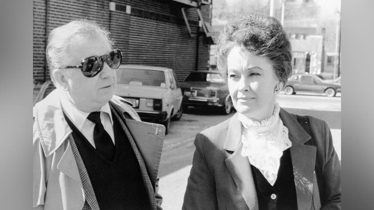 Ed and Lorraine Warren, paranormal investigators made famous by The Amityville Horror, pictured outside of the Connecticut court where Arne Cheyenne Johnson was going to be on trial for murder