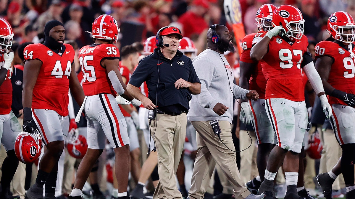 Kirby Smart on the sidelines