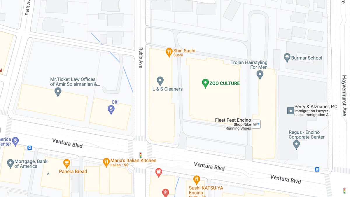 Google Map image of Ventura Blvd and Rubio Avenue