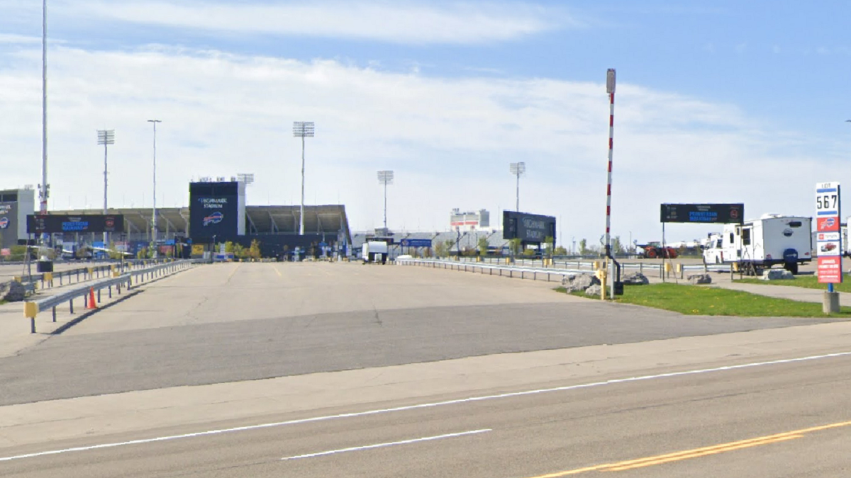 Highmark Stadium road and parking lot