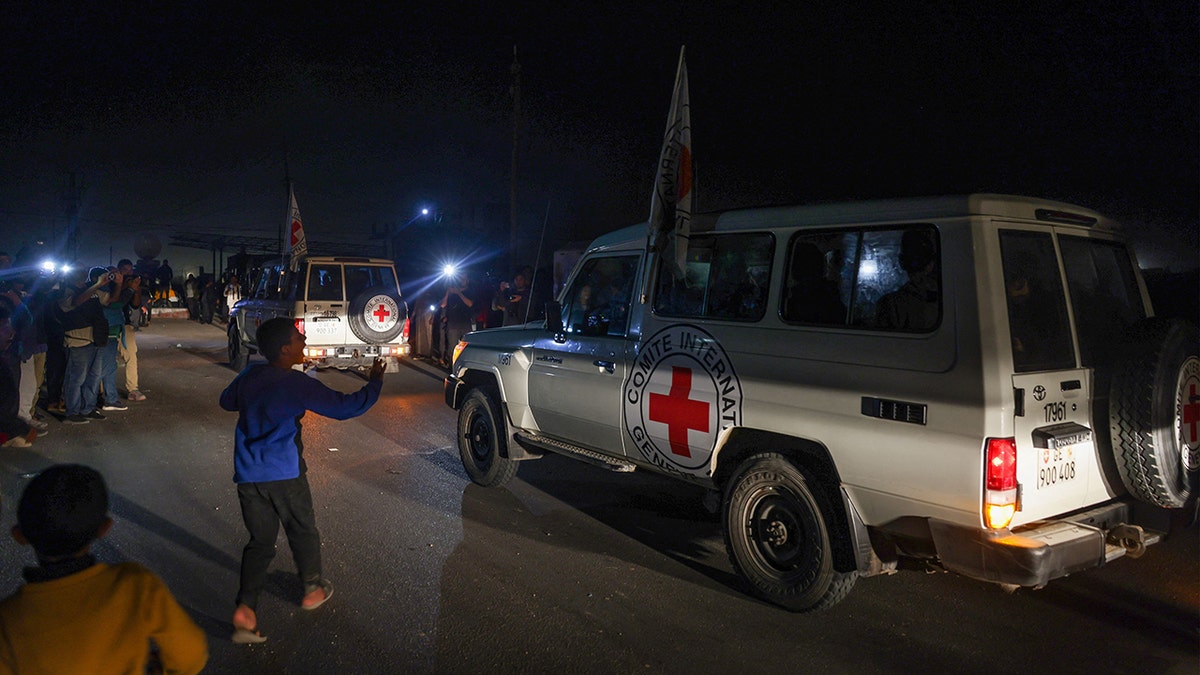 Israeli hostages were transported by Red Cross ambulances