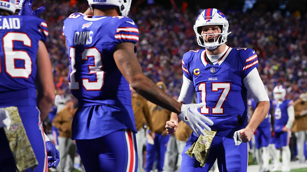 Josh Allen celebrates